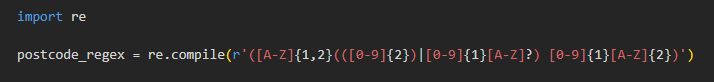 regex for postcodes